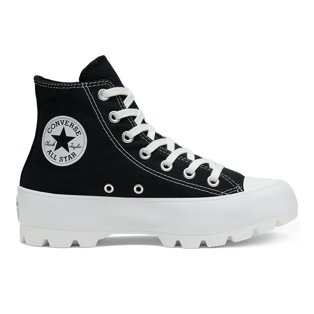 New Black Lugged Chuck Taylor All Star Hi Sneakers - Picture 2 of 5